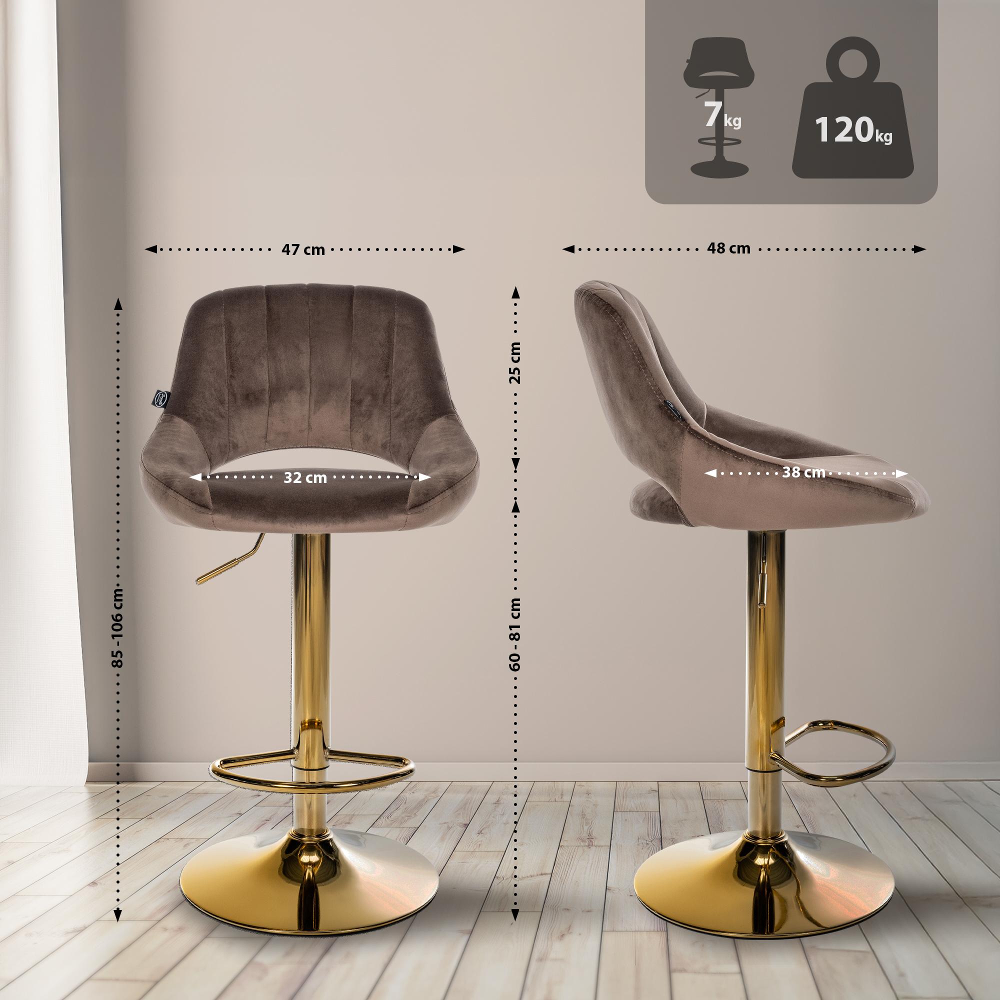 2-pack barstolar Milet i sammet