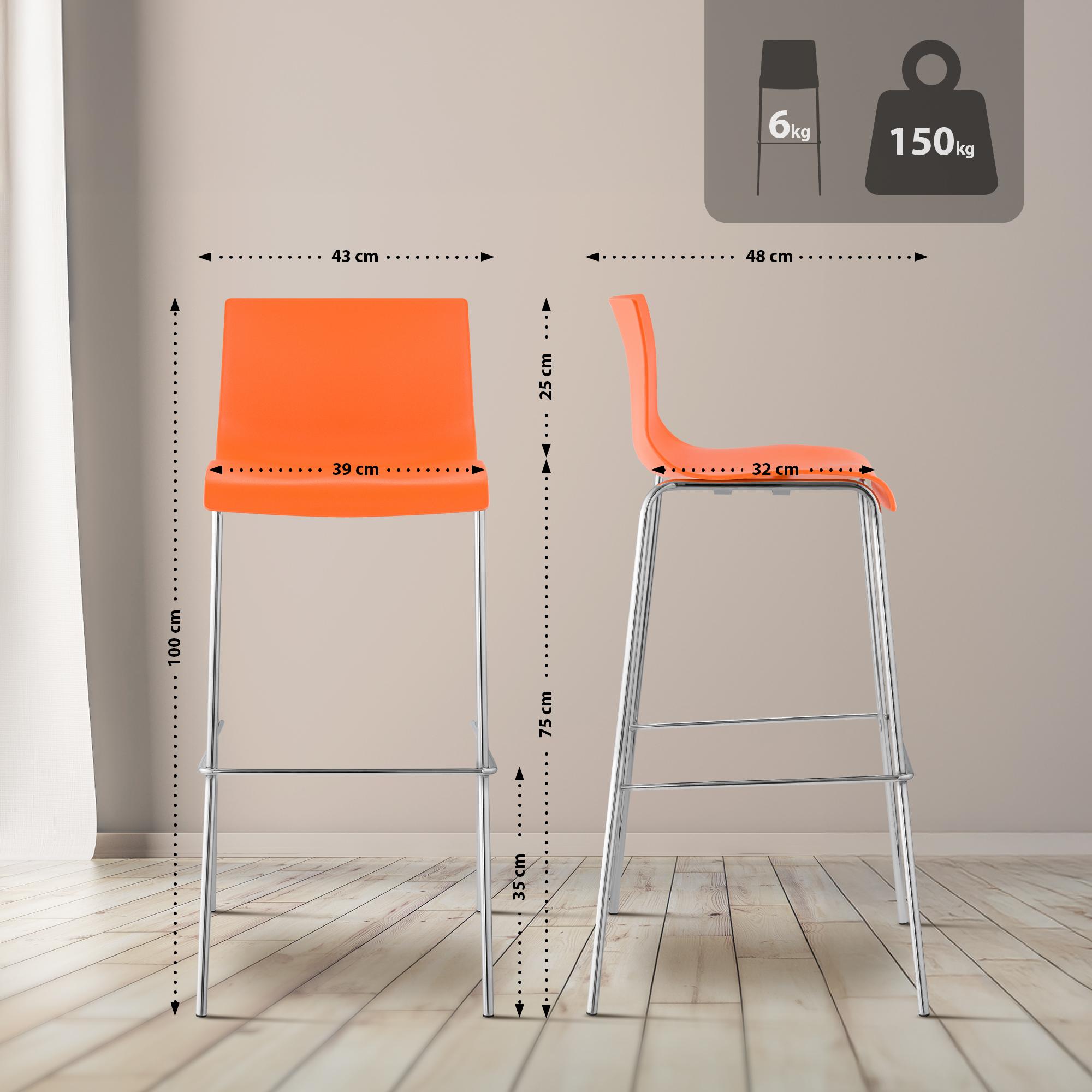 2-pack Barstolar Hover i plast