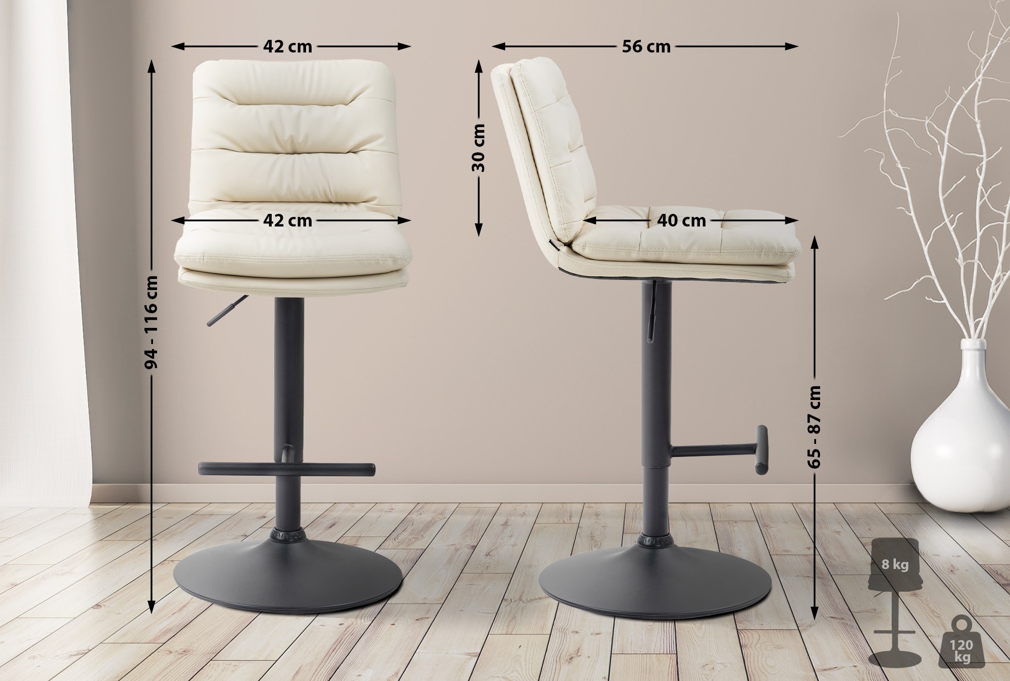 2-pack Barstolar Damar Konstläder