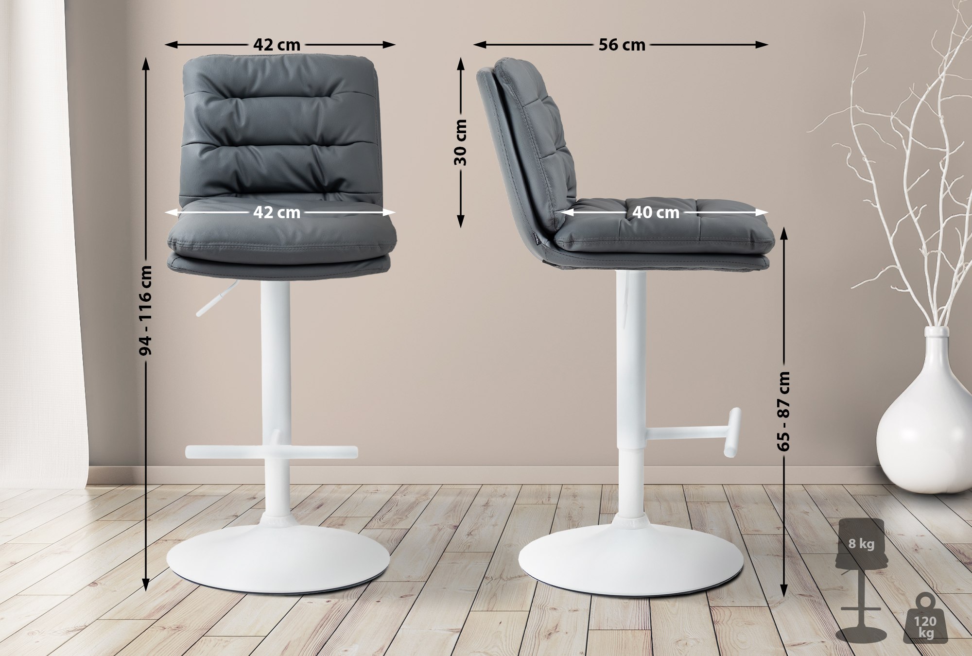 2-pack Barstolar Damar Konstläder