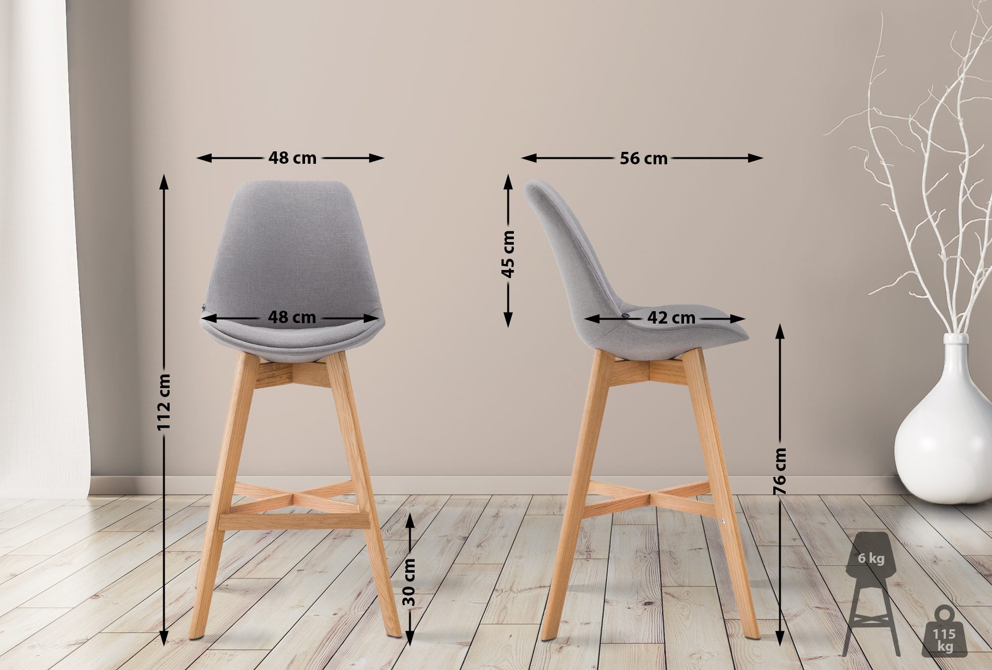 2-pack Barstol Cannes Tyg