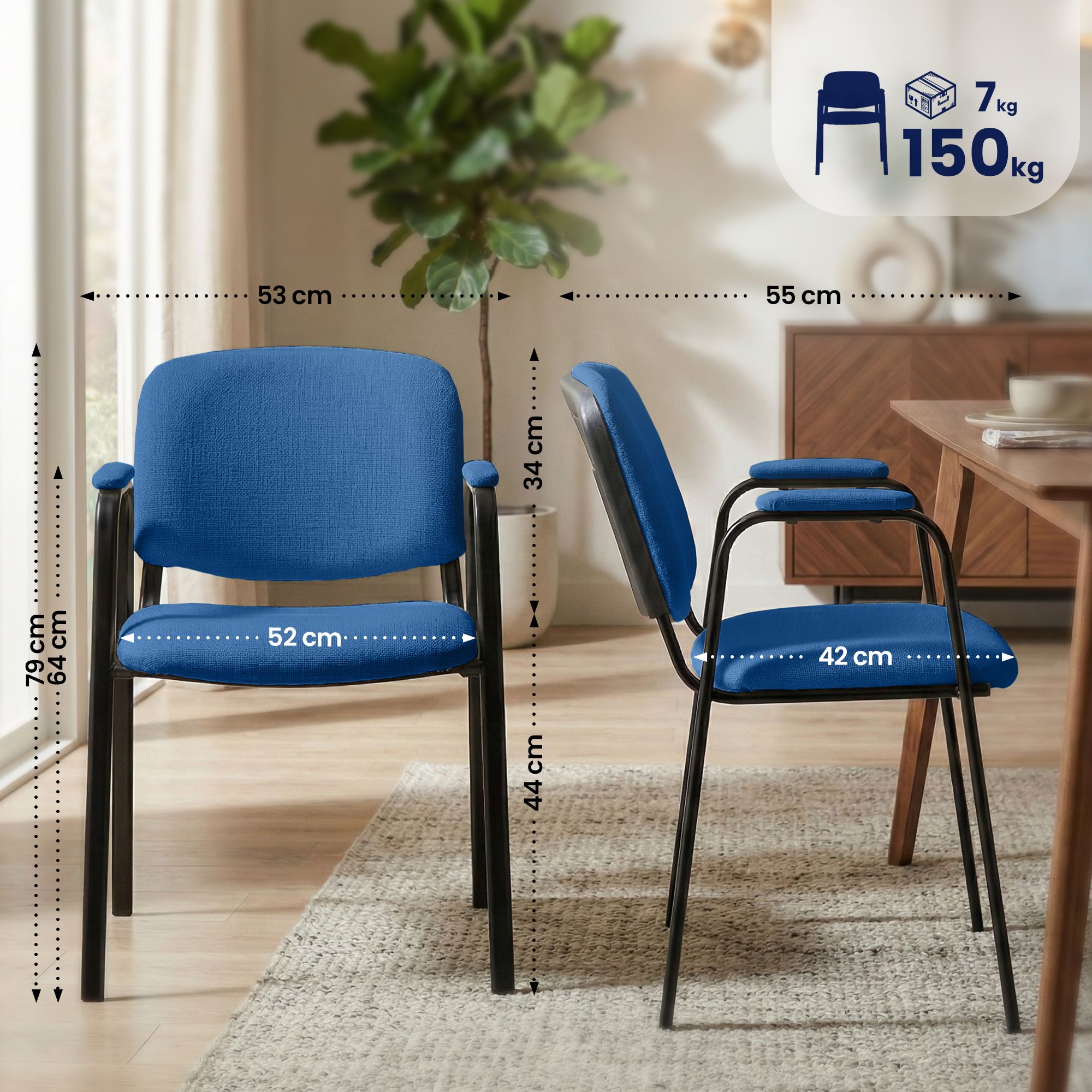 Ken Pro stapelbara stolar i tyg, 4-pack