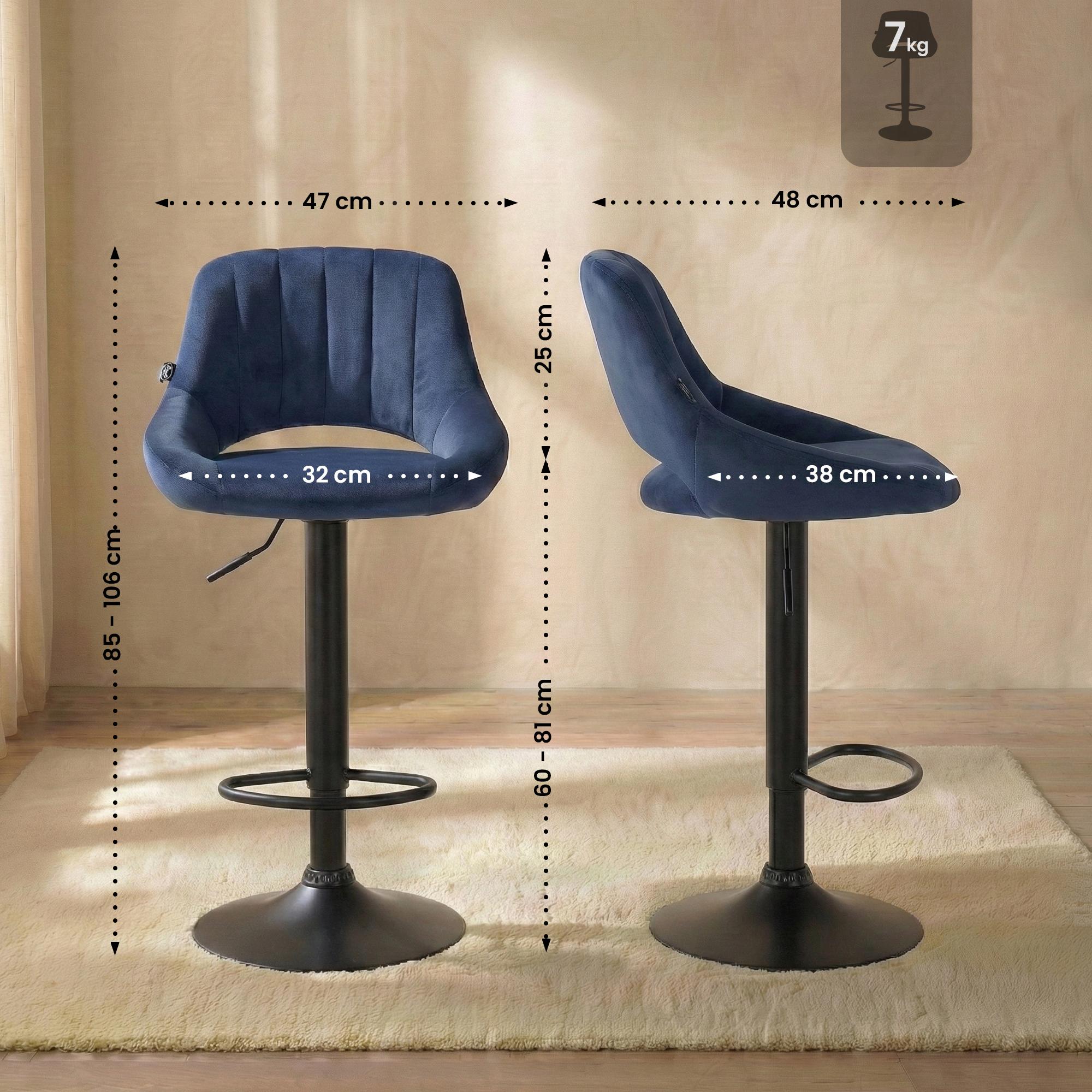 2-pack barstolar Milet i sammet