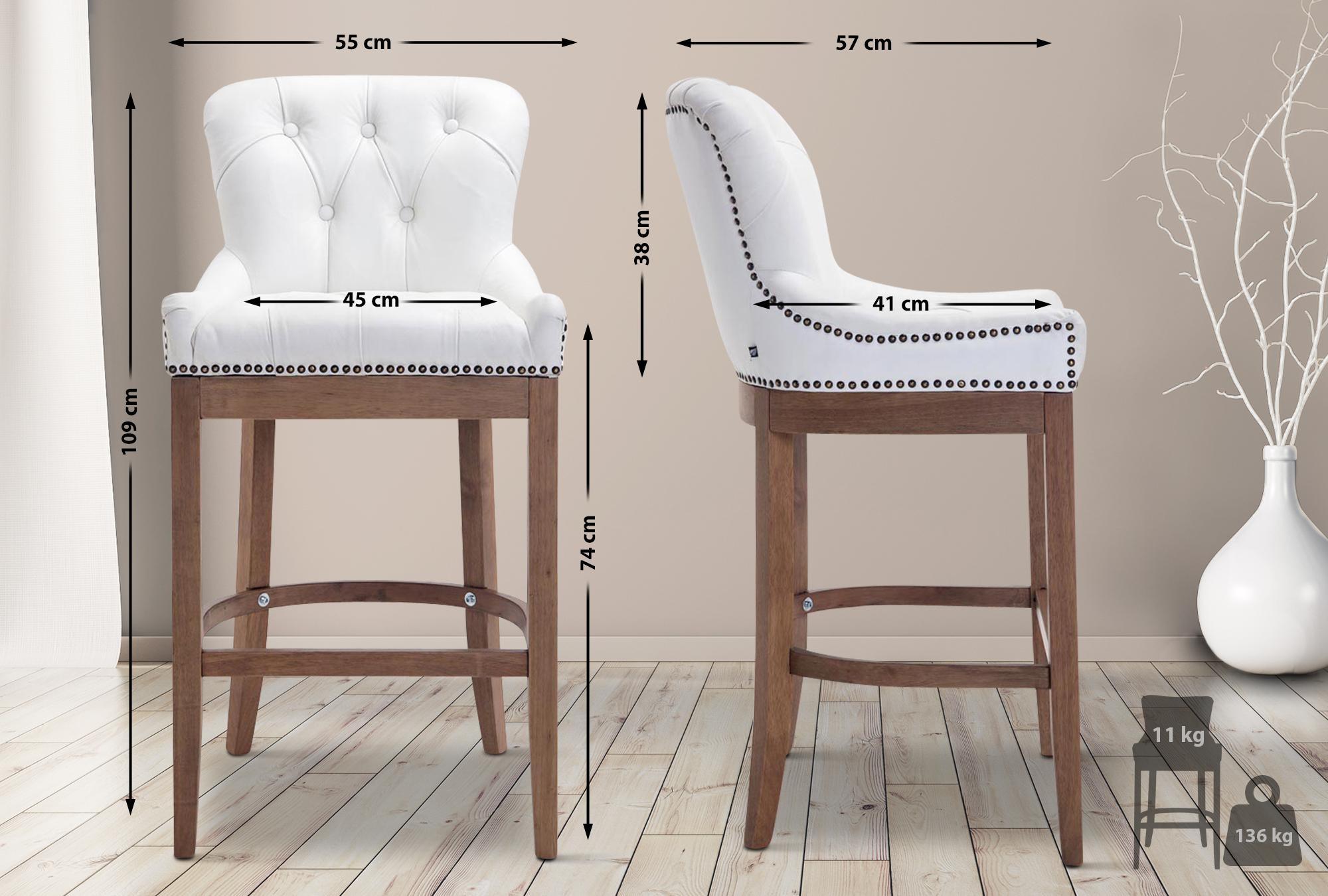 Barstol Lakewood Äkta Skinn, Antik Ljust