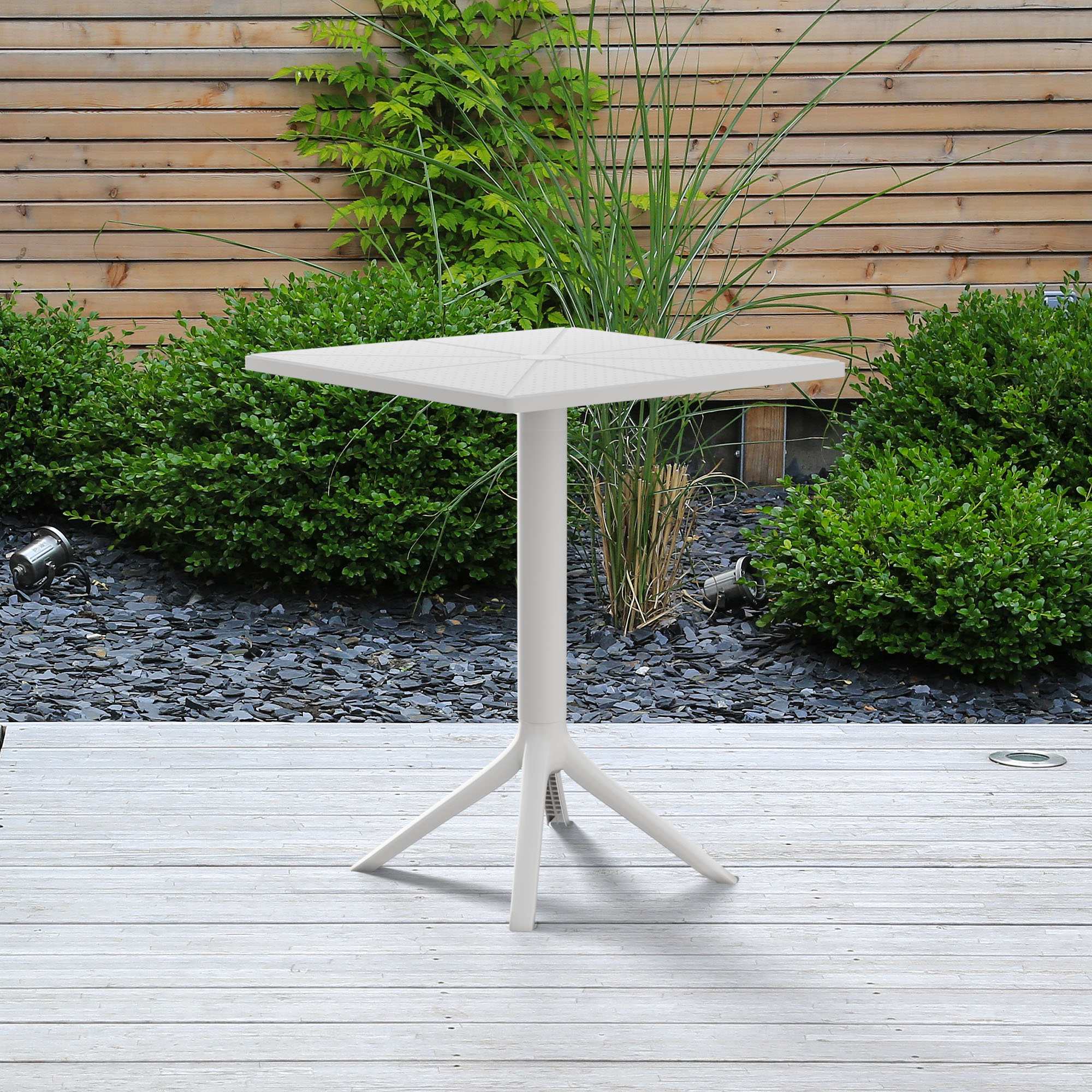 Trädgårdsbord Nuvela 60 x 60 cm ? Väderbeständig, UV-resistent, lättskött