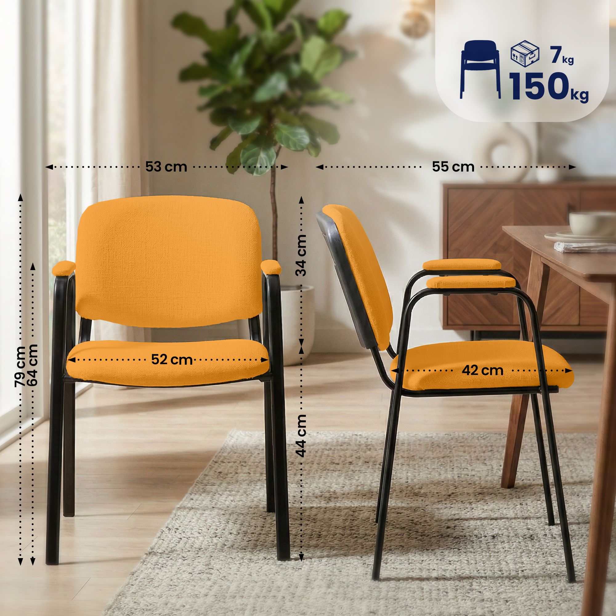 Ken Pro stapelbara stolar i tyg, 4-pack