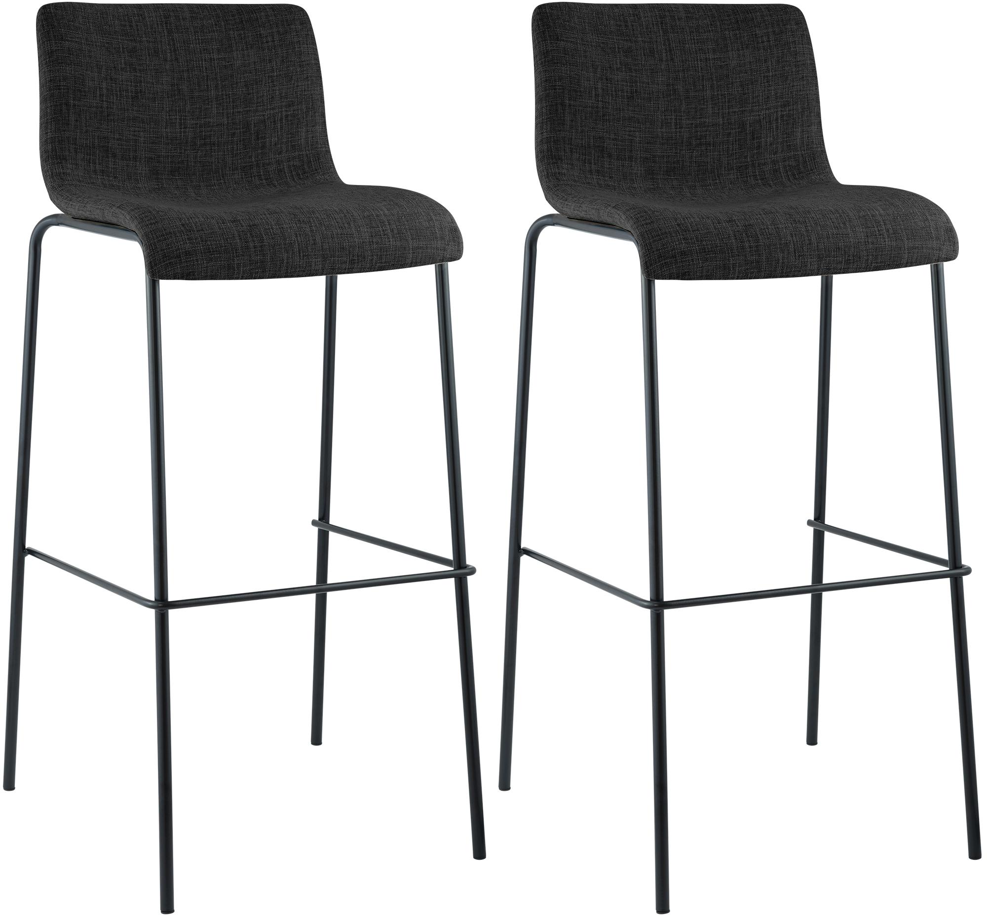 2-pack barstolar Hover i tyg med fyrbensstativ