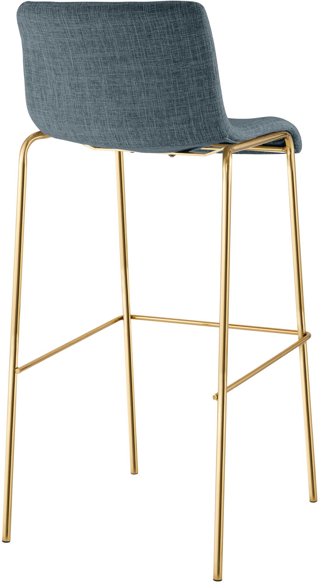 Barstol Hover tyg fyrbent ram guld
