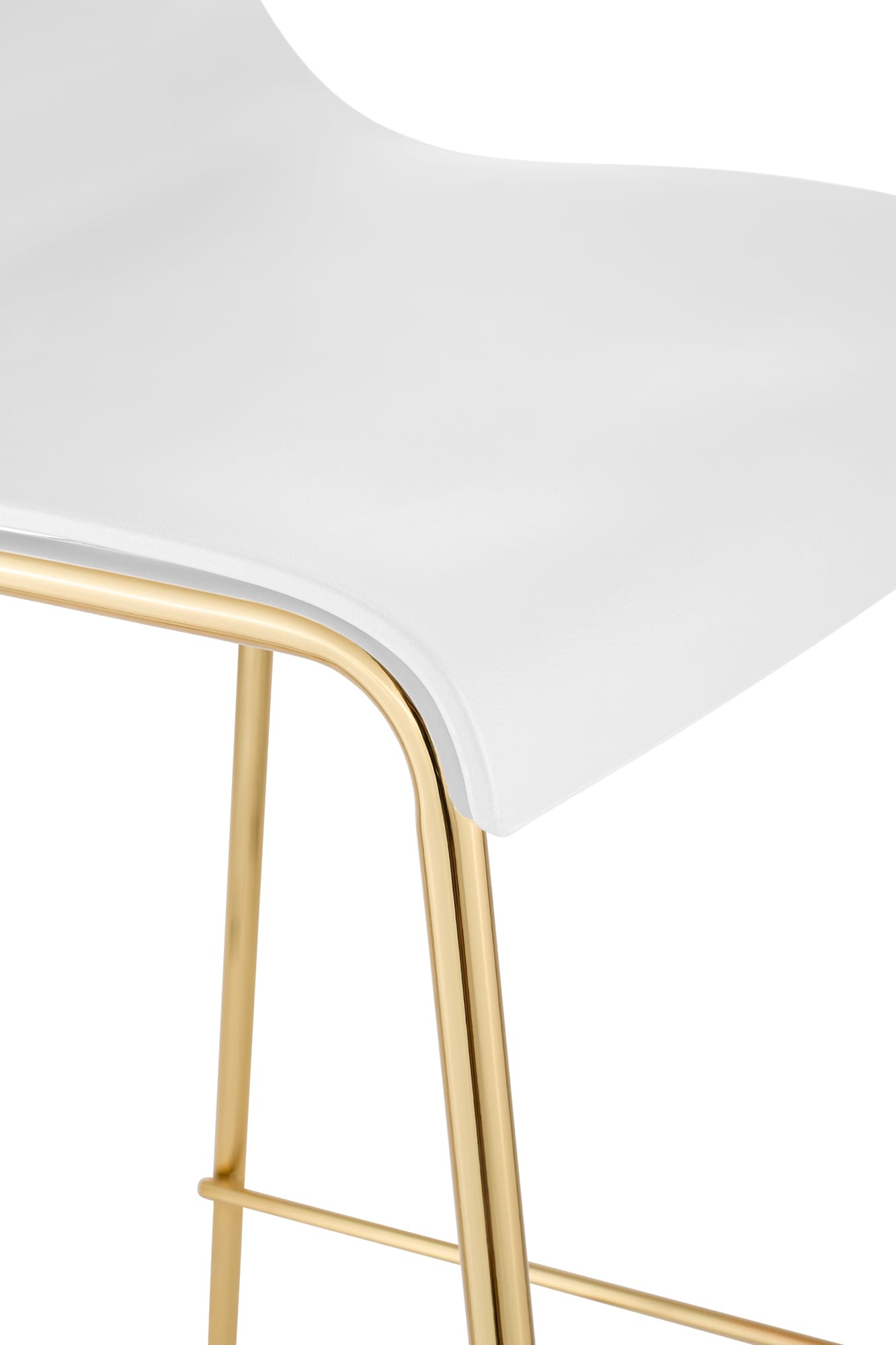 Barstol Hover plast fyrbent ram guld