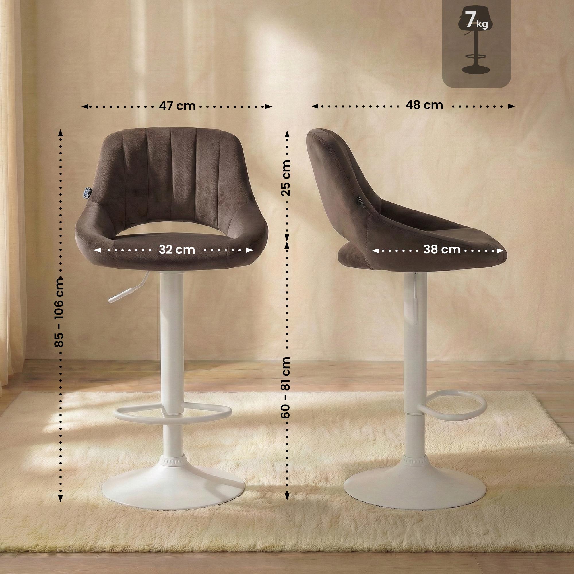 2-pack barstolar Milet i sammet