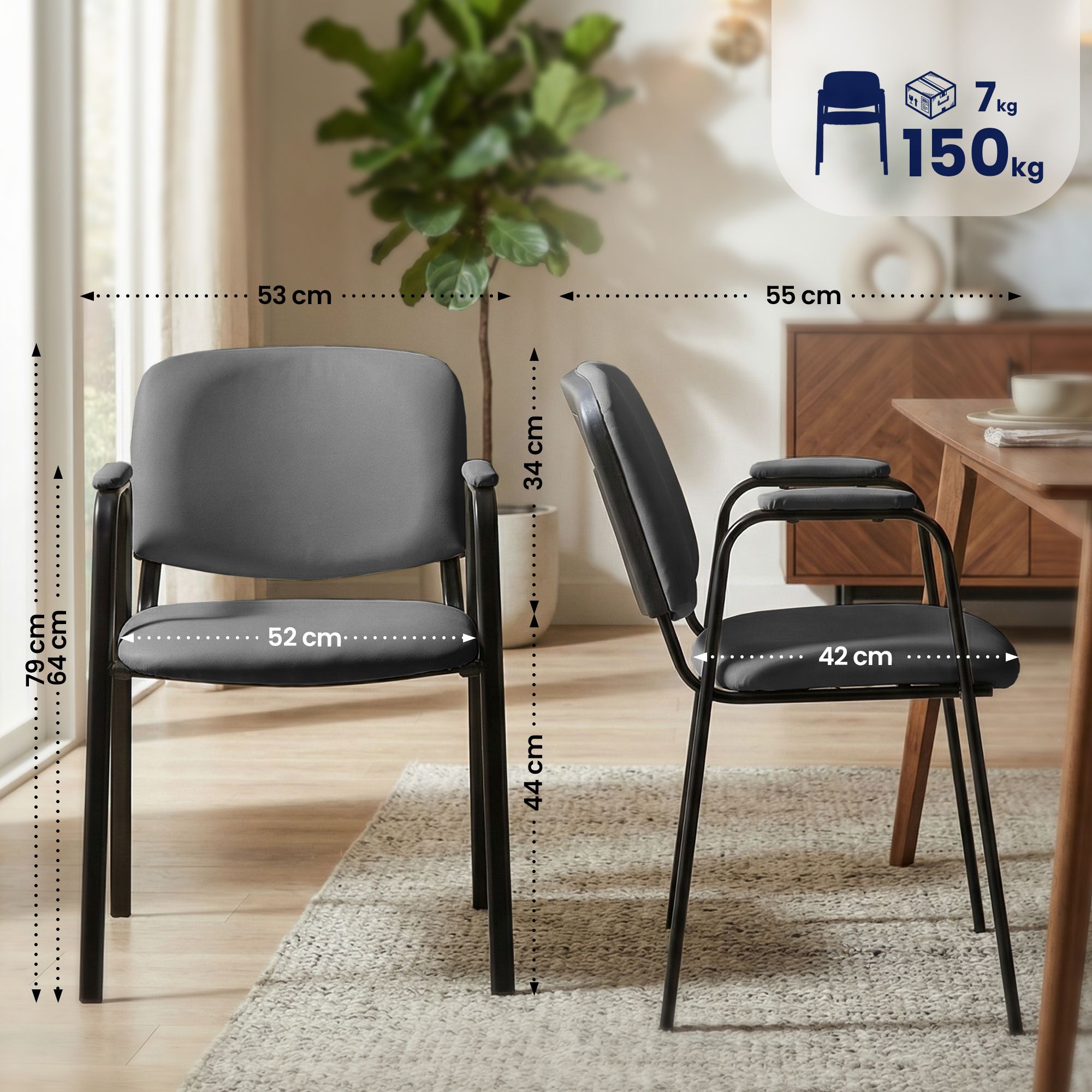 4-pack stapelstolar Ken Pro, konstläder