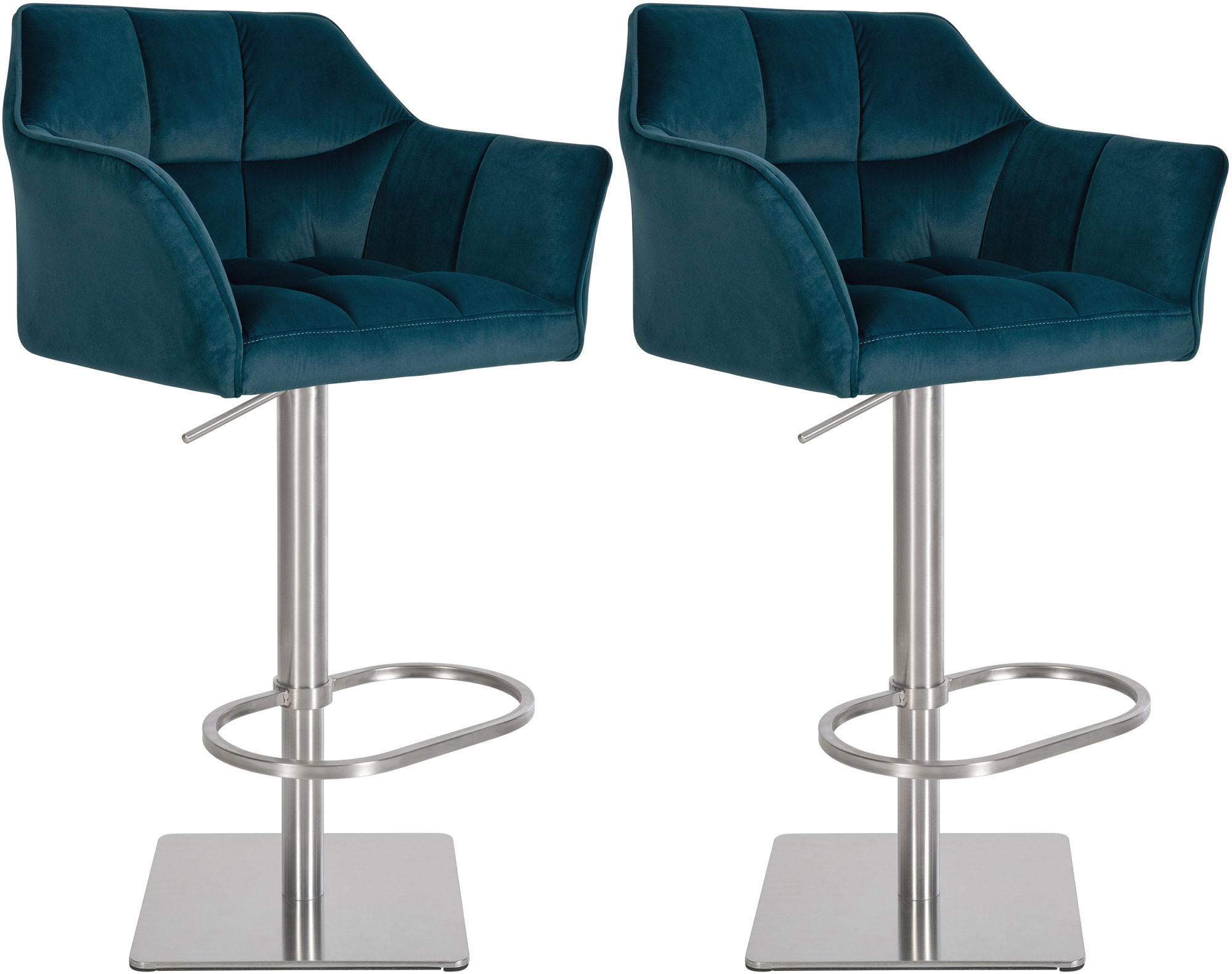 2-pack barstolar Damaso med sammetsklads