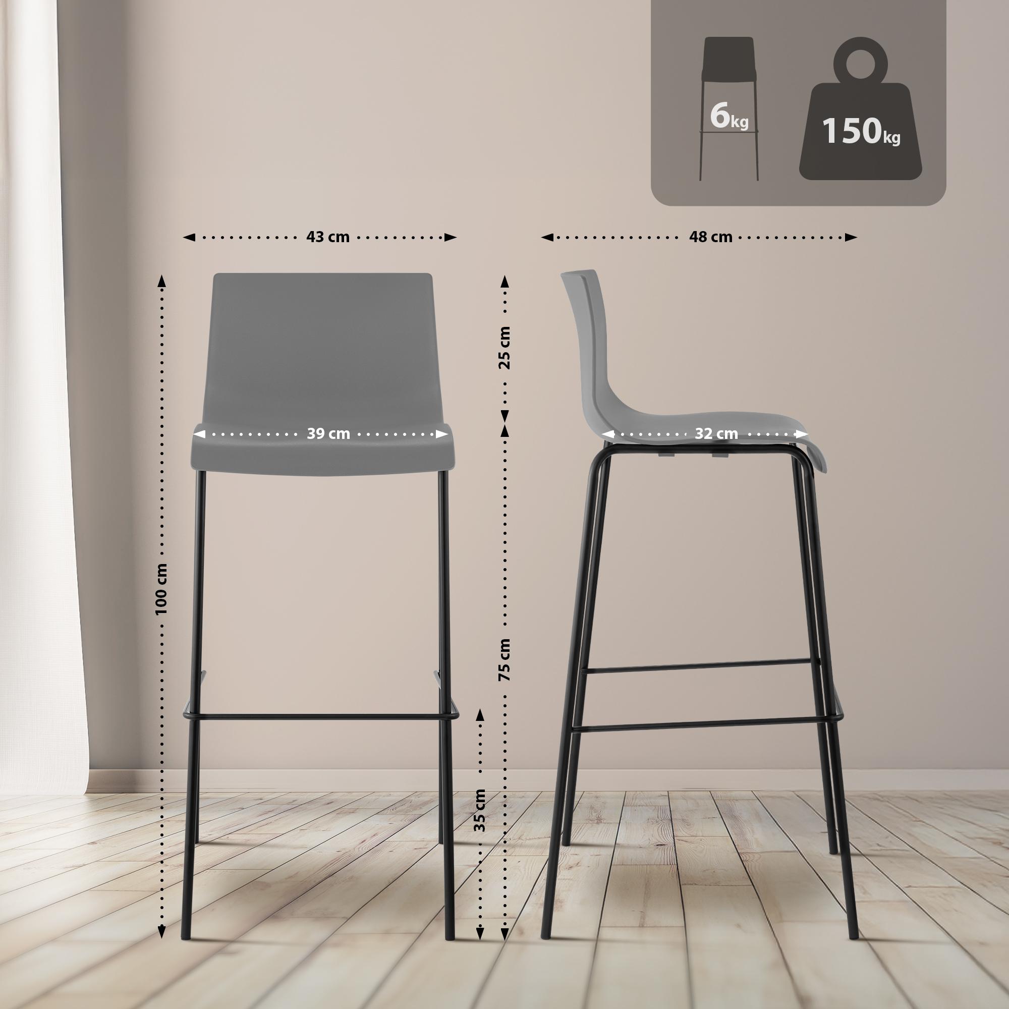 2-pack Barstolar Hover i plast