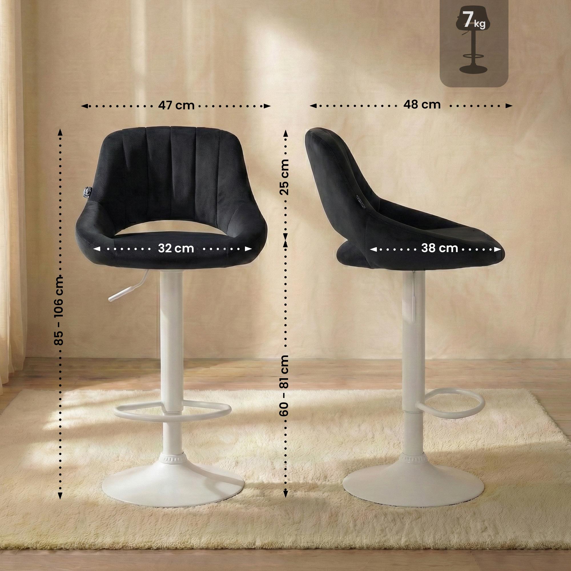 2-pack barstolar Milet i sammet