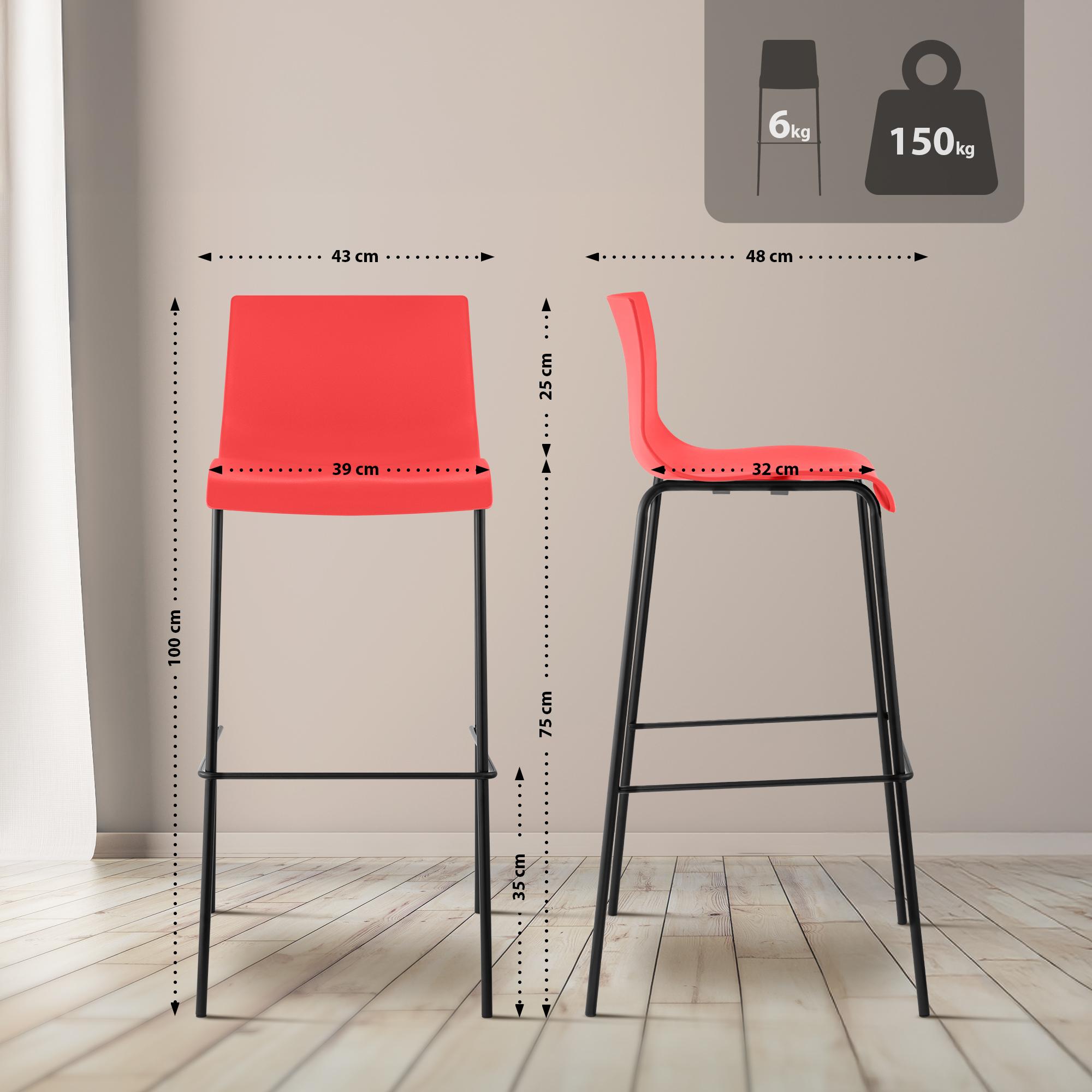 2-pack Barstolar Hover i plast
