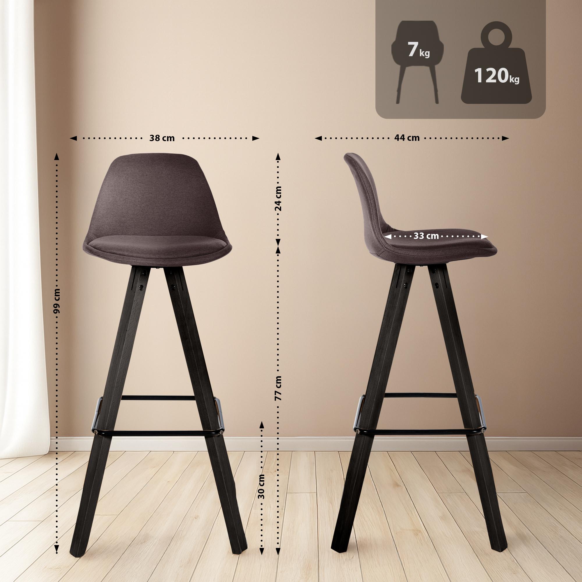 Set med 2 barstolar Corbin tyg Square