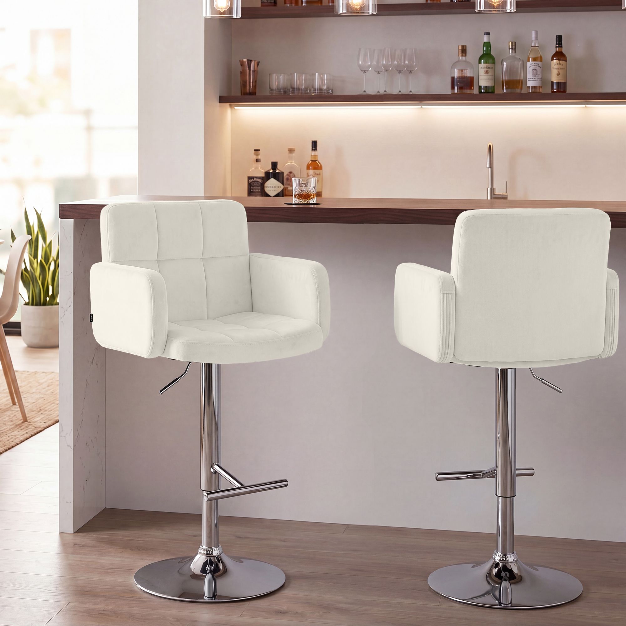 Set med 2 barstolar Los Angeles sammet