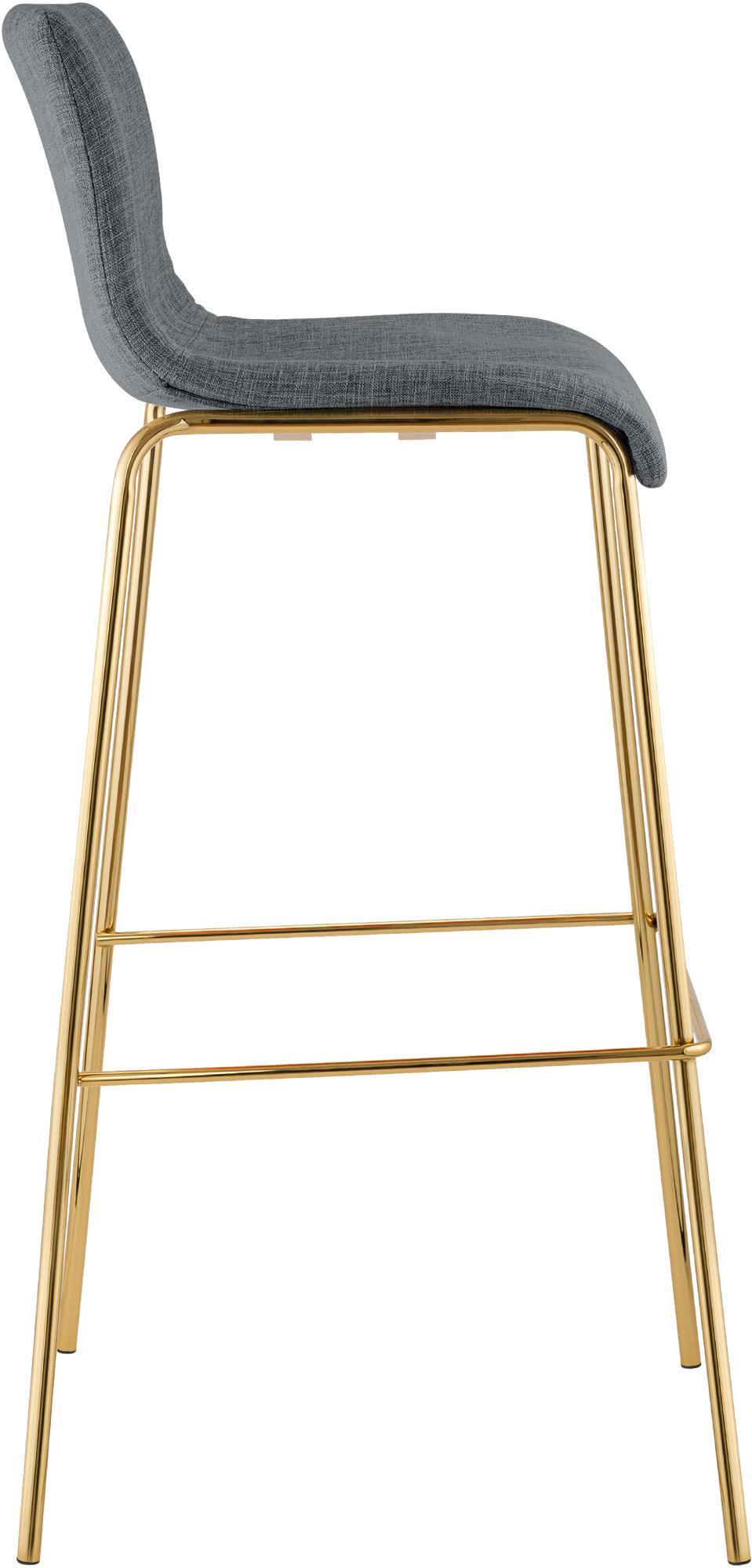 Barstol Hover tyg fyrbent ram guld