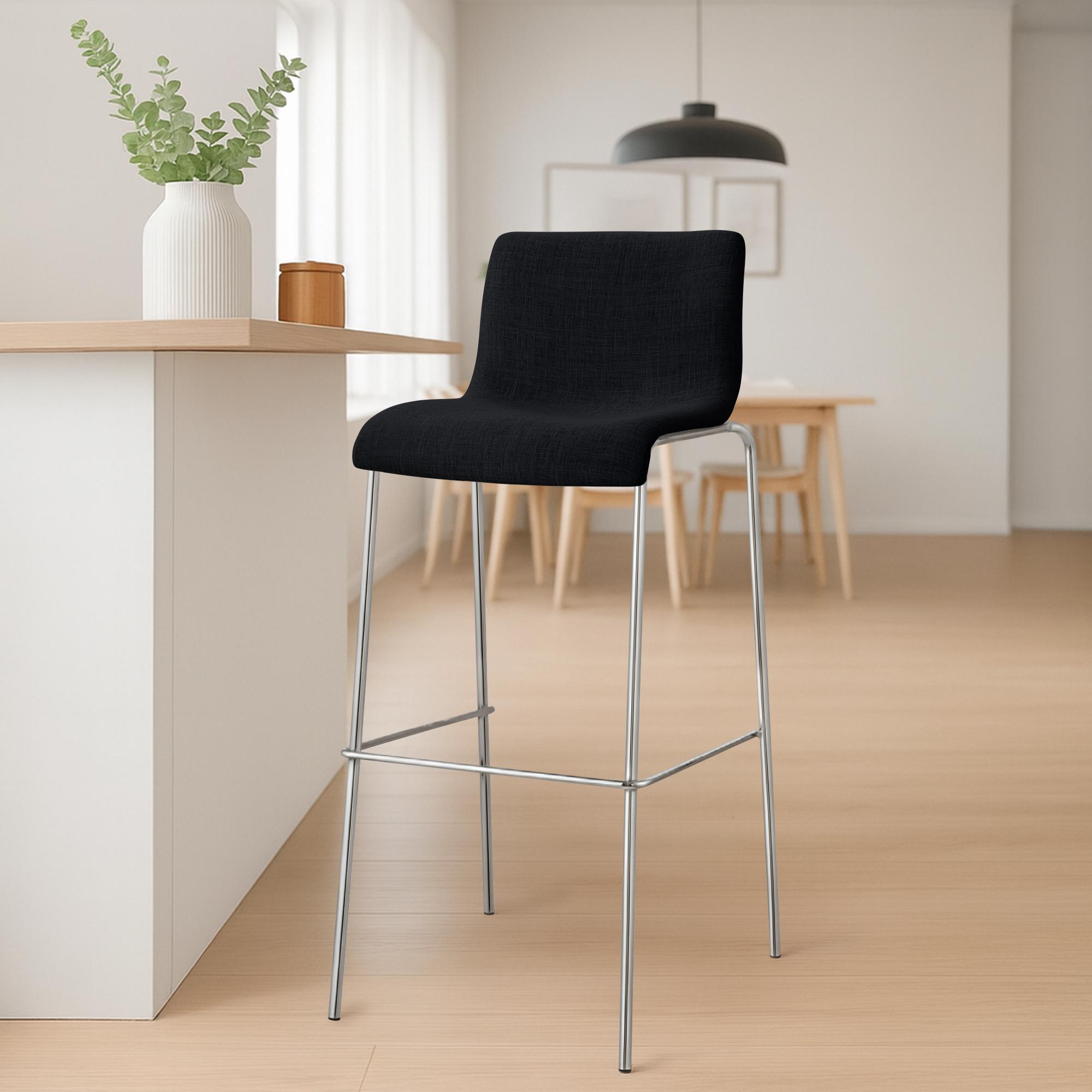 2-pack barstolar Hover i tyg med fyrbensstativ