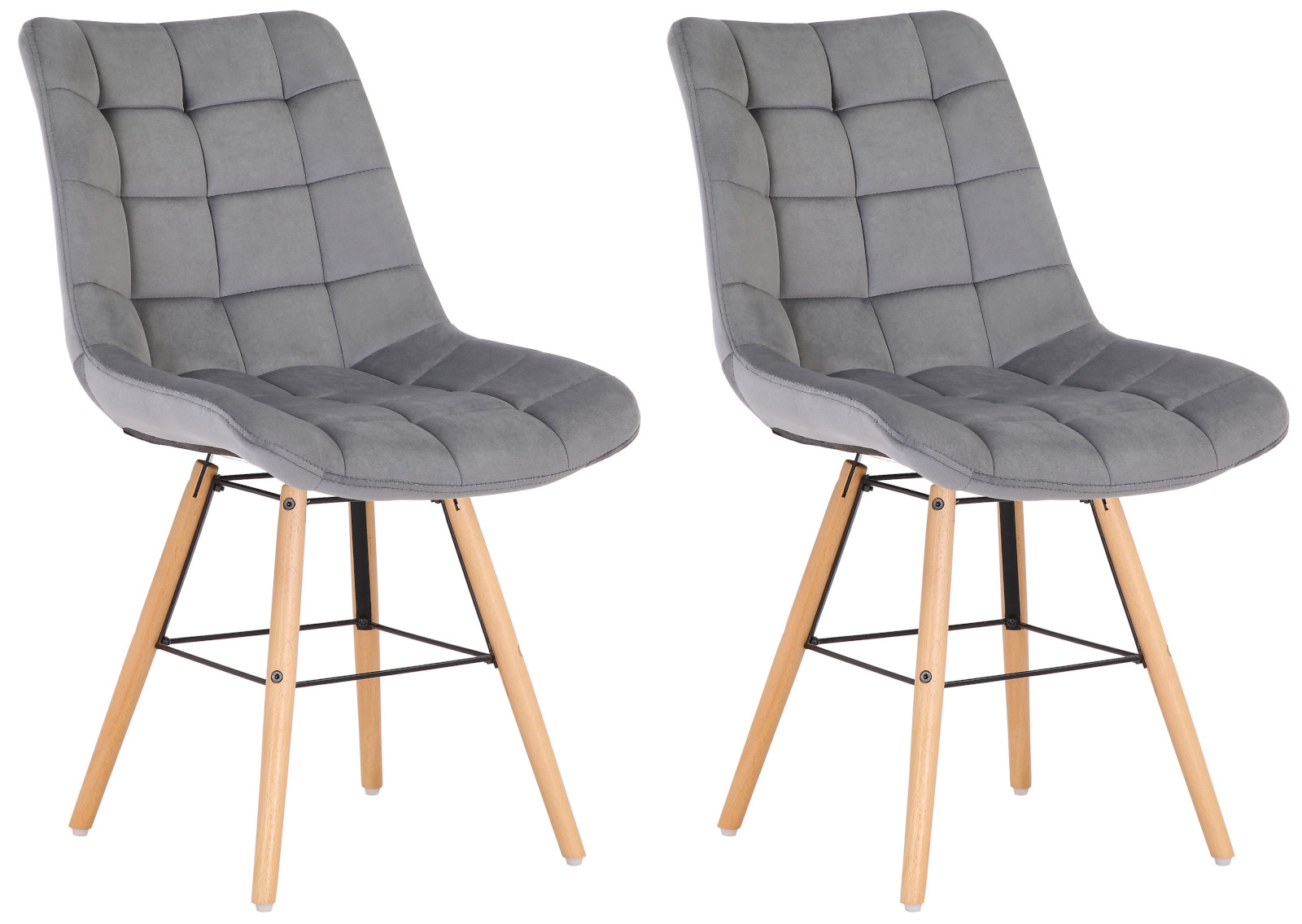 Uppsättning med 2 matstolar Leni Velvet