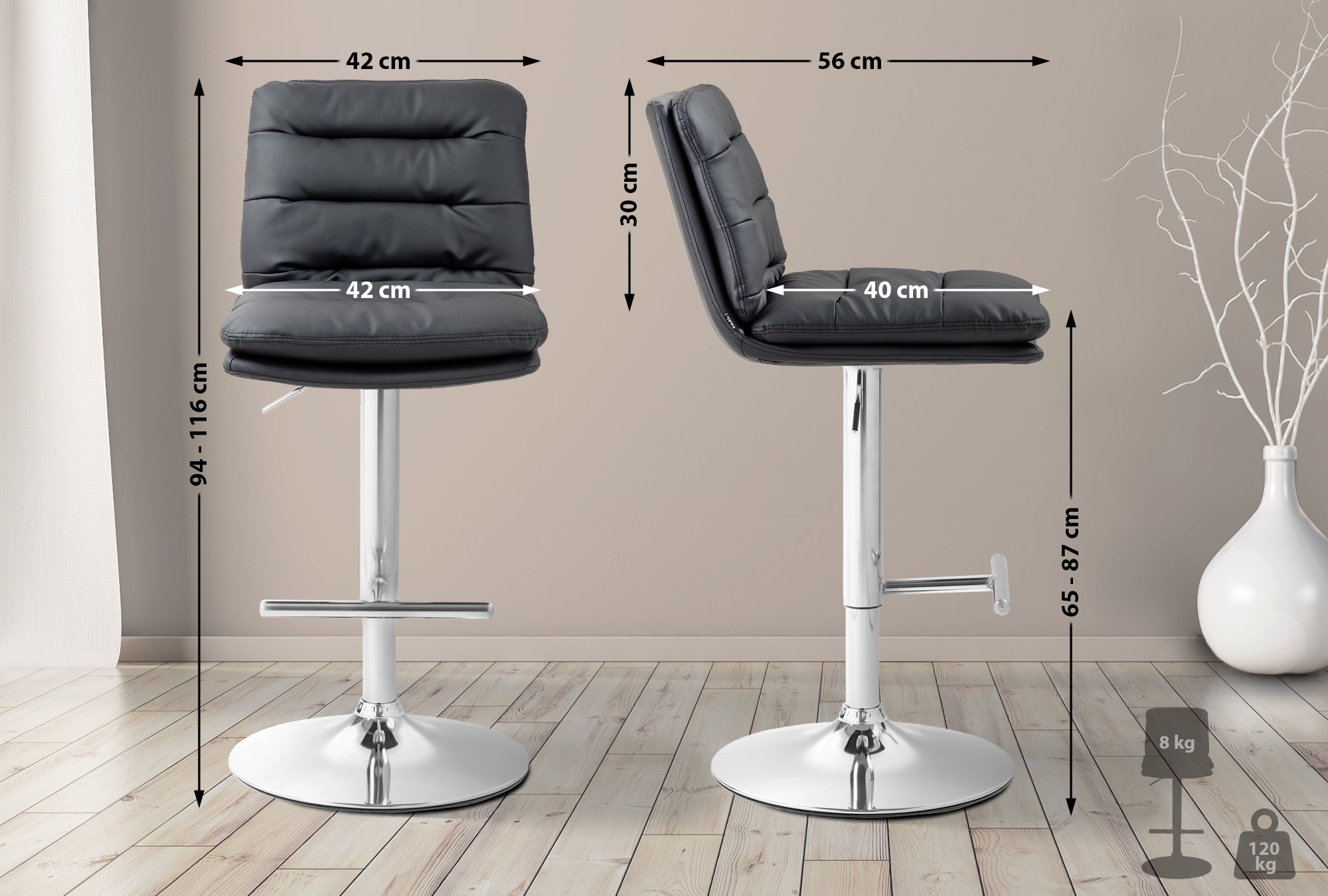2-pack Barstolar Damar Konstläder