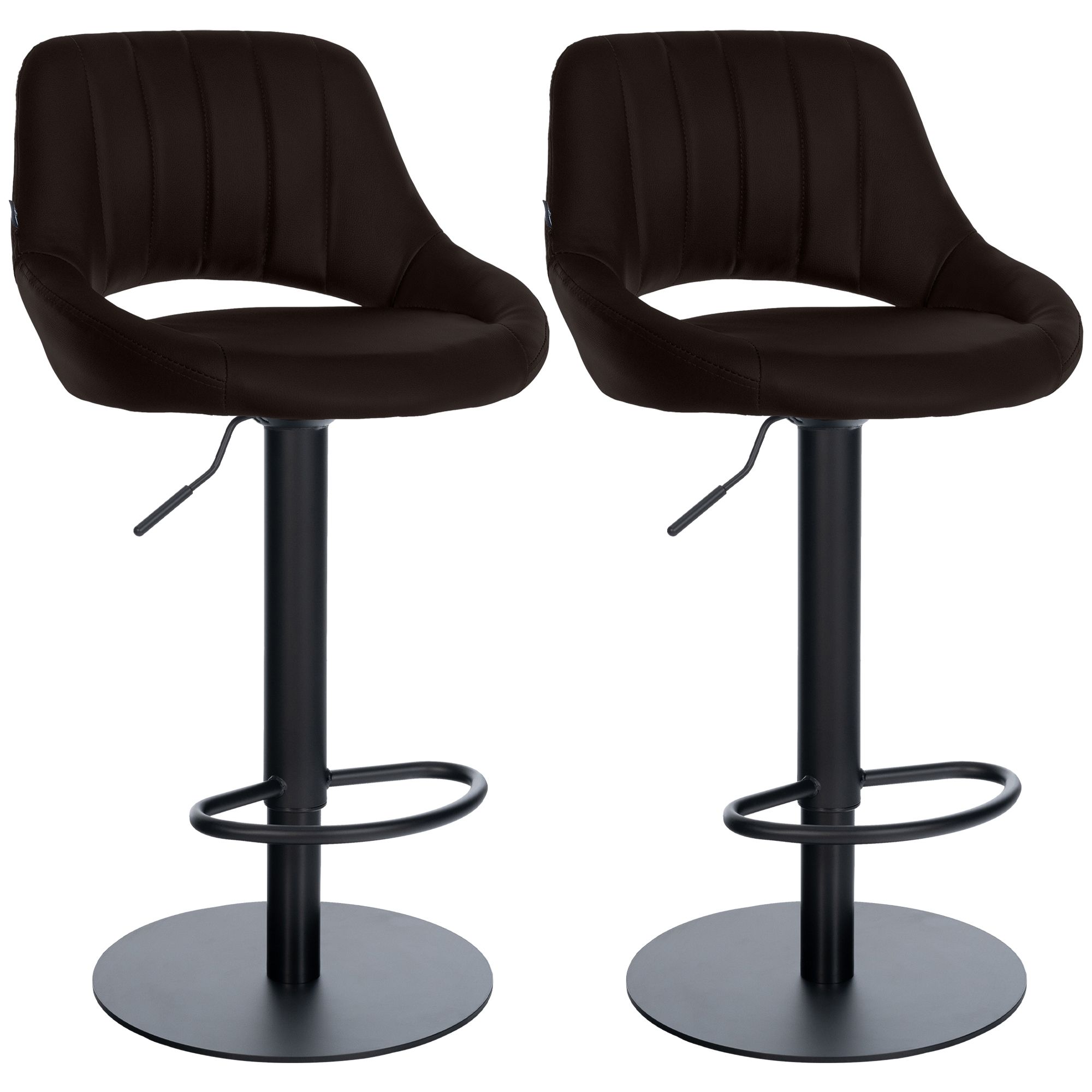 2-pack barstolar Milet svart med extra tunga fotplattor