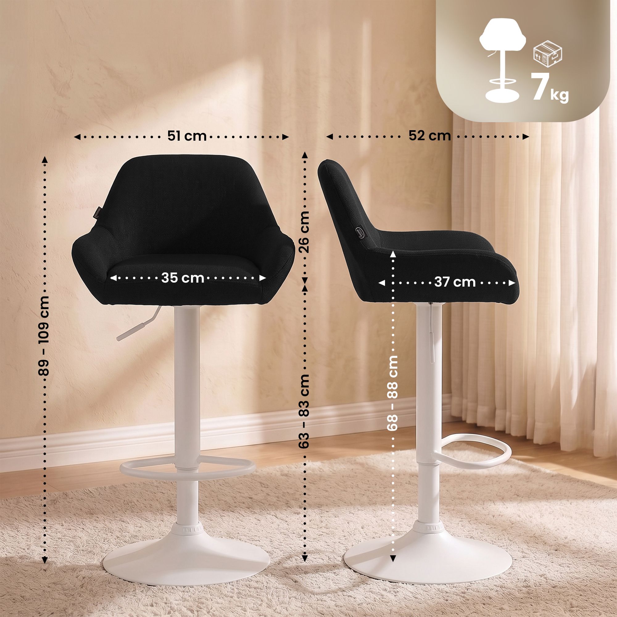 Barstol Braga tyg modern design och bekväm sits passar kök och hem