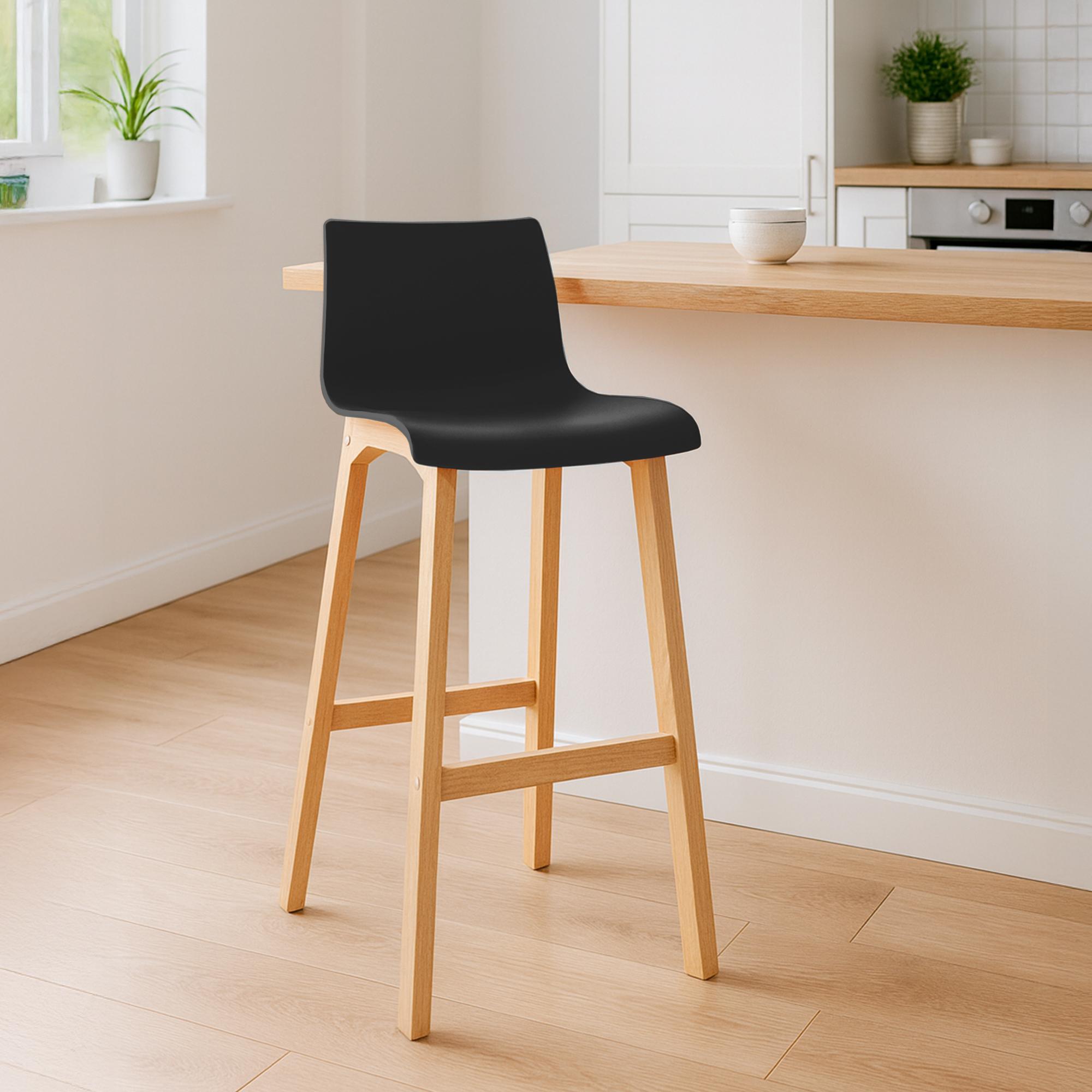 2-pack Barstolar Hover Plast Fyrbensram Natur
