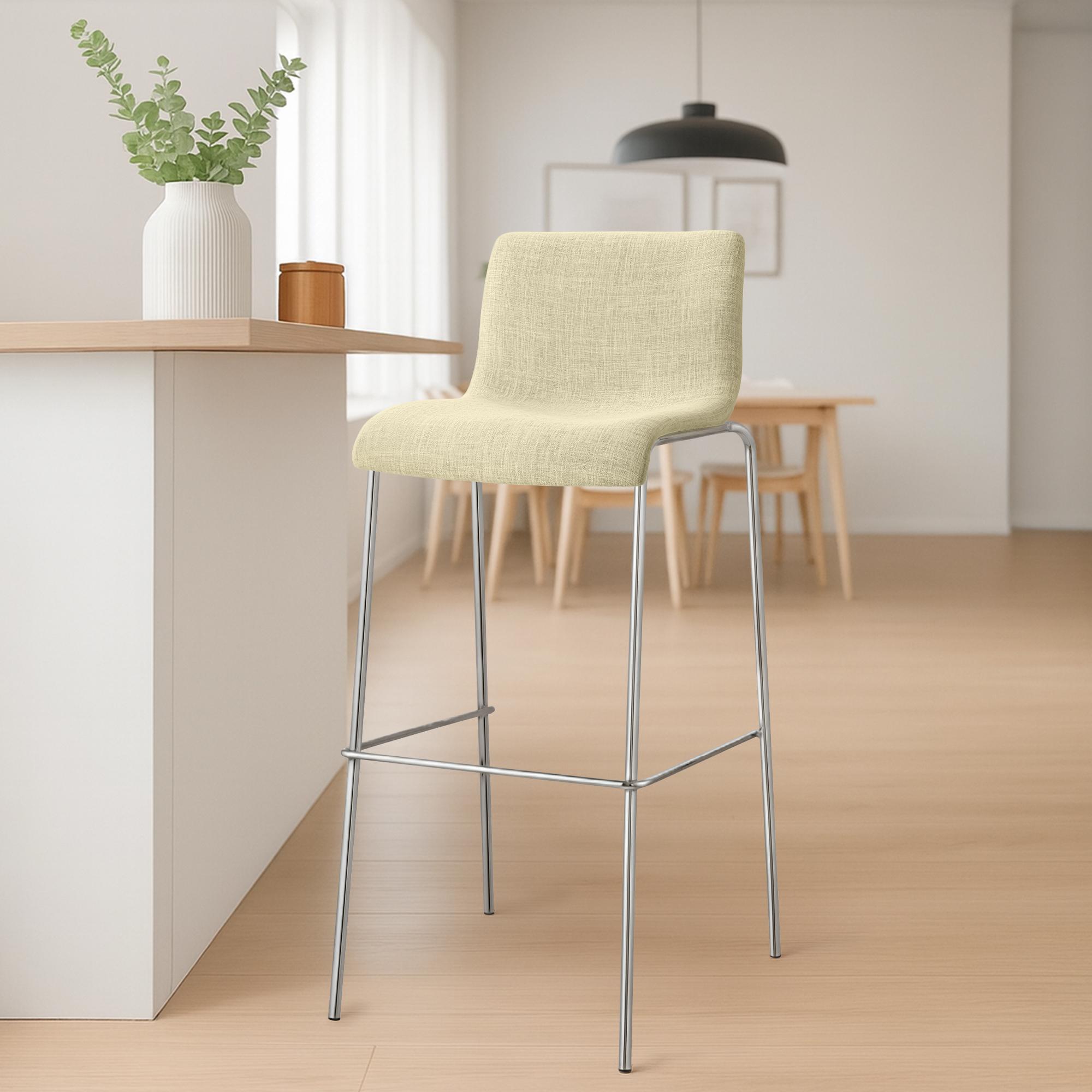 2-pack barstolar Hover i tyg med fyrbensstativ