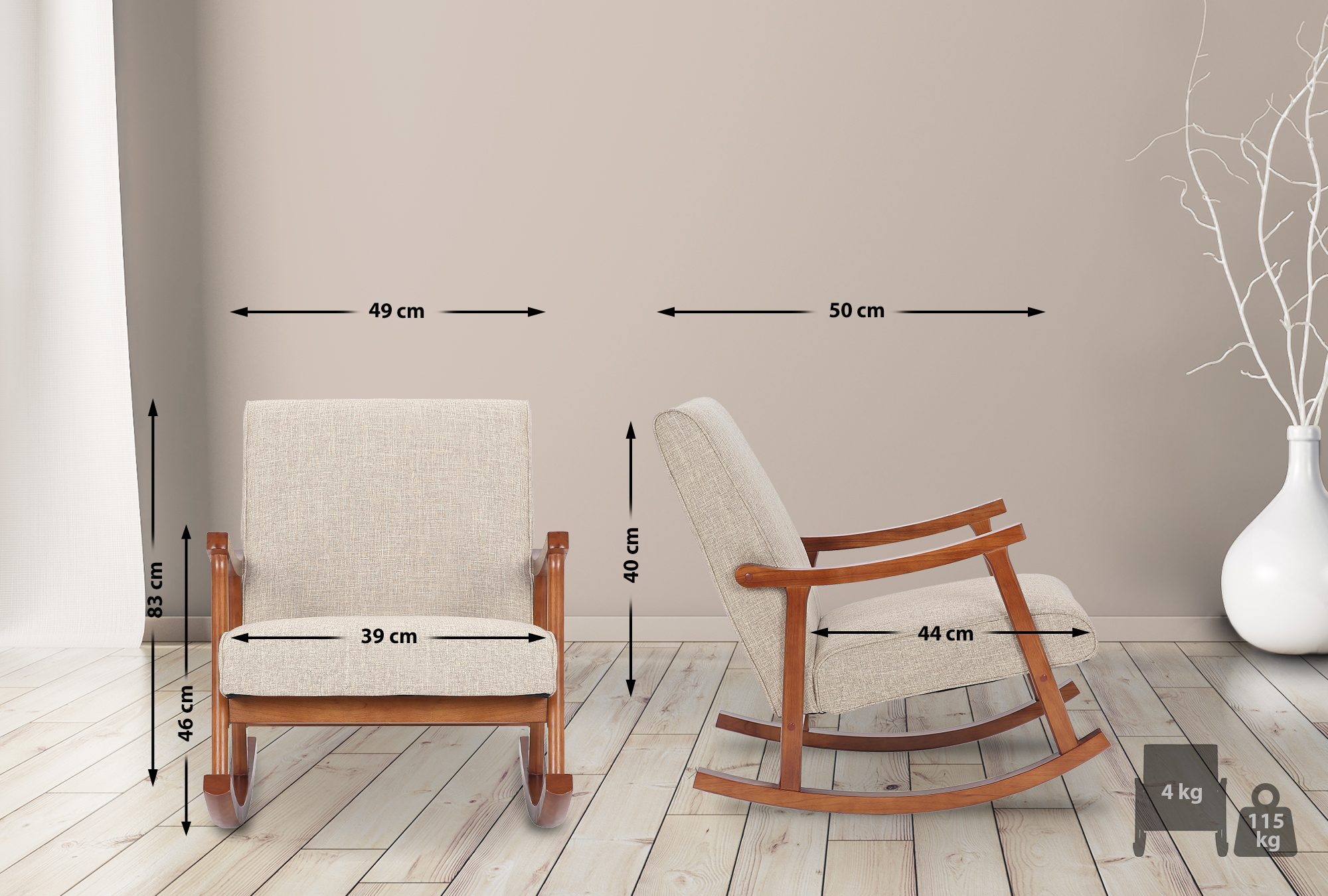 Gungstol Morelia Fabric Walnut