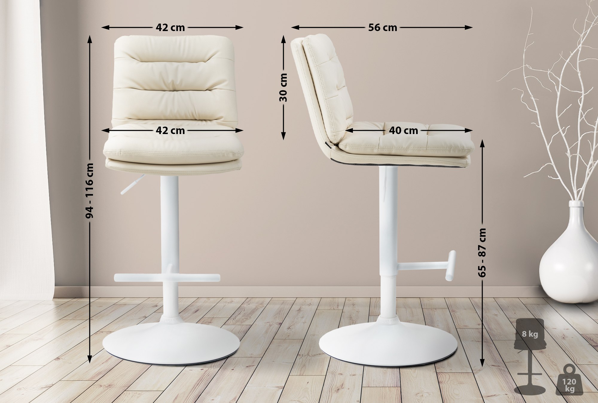 2-pack Barstolar Damar Konstläder