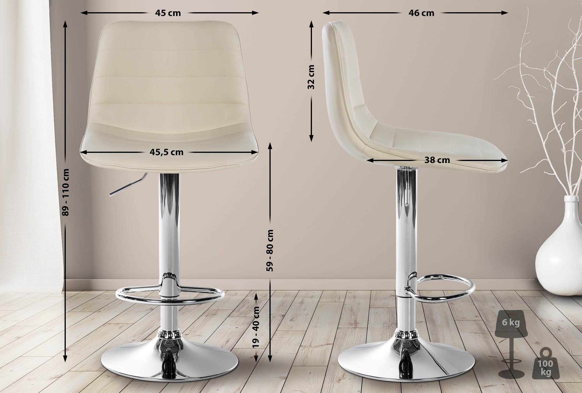 Barpall Lex Imitation Läder