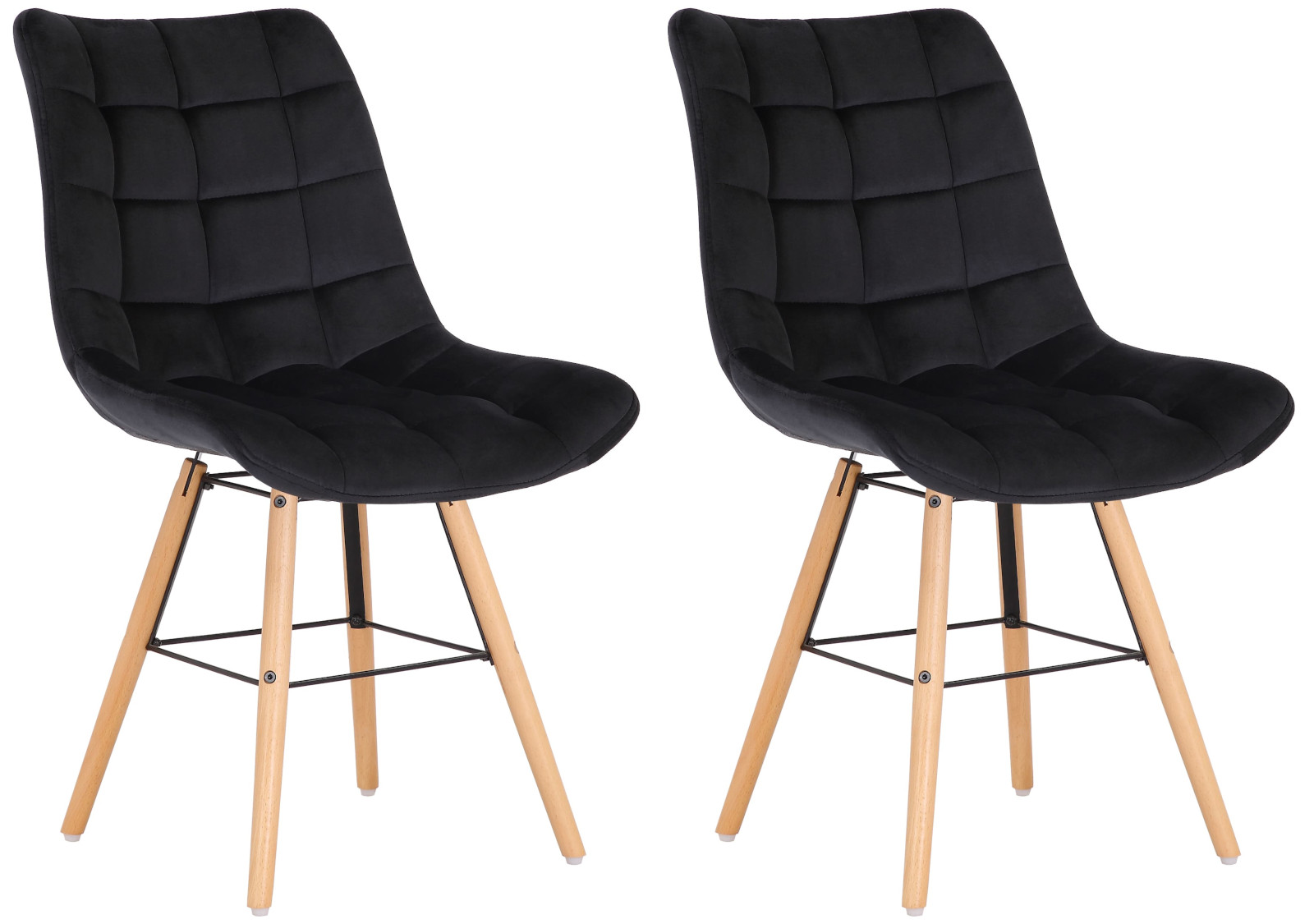 Uppsättning med 2 matstolar Leni Velvet